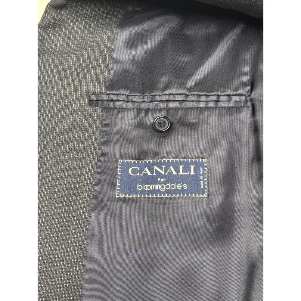 Canali  Mens Wool Suit Blazer Jacket Gray‎ Micro Check Italy 44R US 54 EU